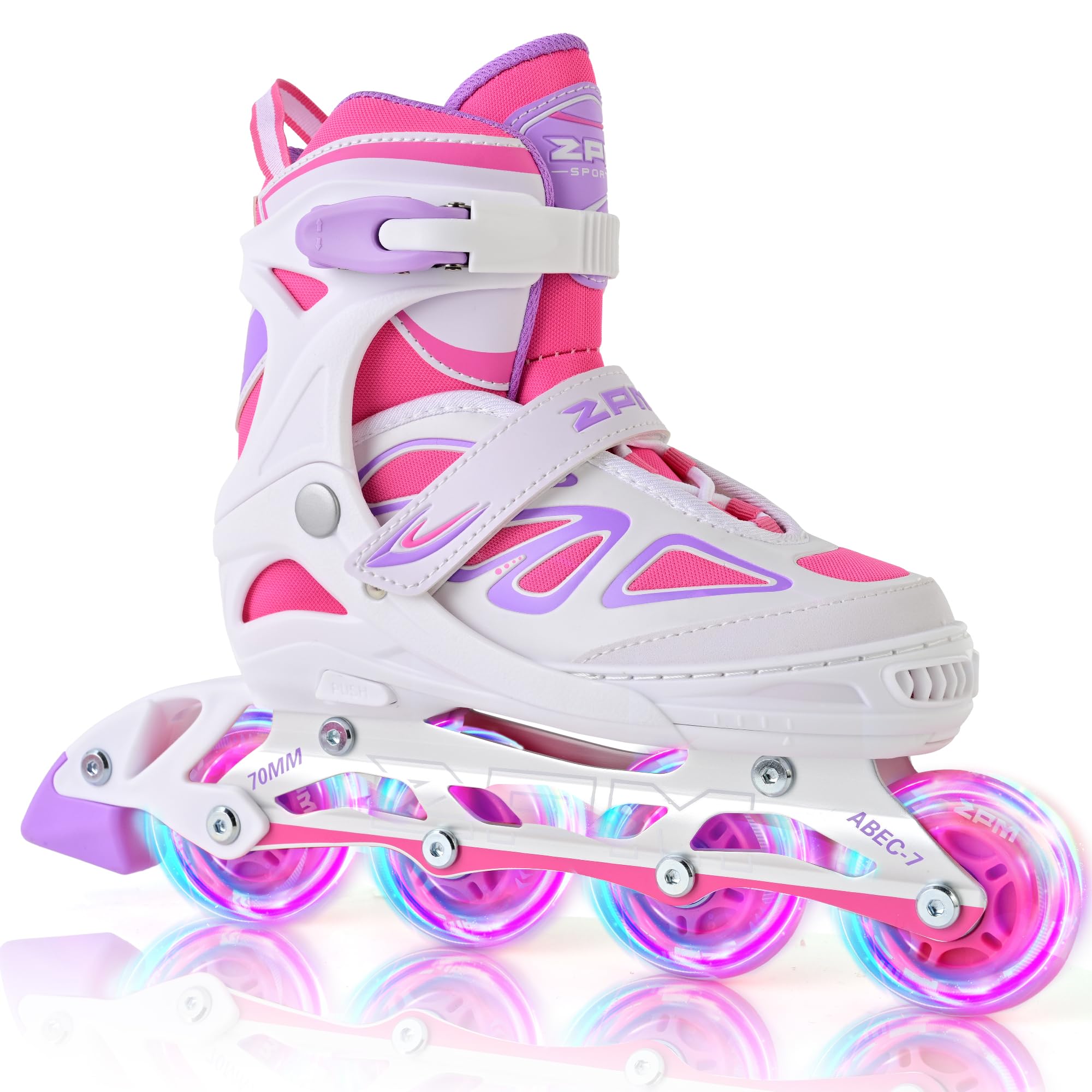 2PM SPORTS Vinal Adjustable Inline Skates for Kids, Women and Men