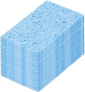 25pcs Soldering Sponge 50 x 35 mm Rectangle Blue Cleaning Pad Soldering Iron Tip Replacement Cleaning Soldering Iron 1 mm Thickness Natural 6 mm Thickness Water Absorption