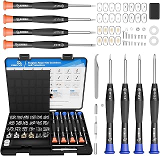 STREBITO Glasses Repair Kit, Eyeglass Repair Kit with Screws Nose Pads | All-in-One, Precision Screwdriver Set and Tweezer for Glasses, Sunglasses, Gifts for Him