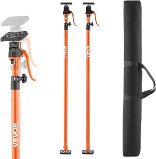 VEVOR Cabinet Jack Support Pole, 2-Pack, 49.2-114.6 Inch Steel Telescopic Quick Support Rod, Adjustable 3rd Hand System up to 198 lbs Capacity for Installing Cabinets, Lifting Drywall, Cargo Bars