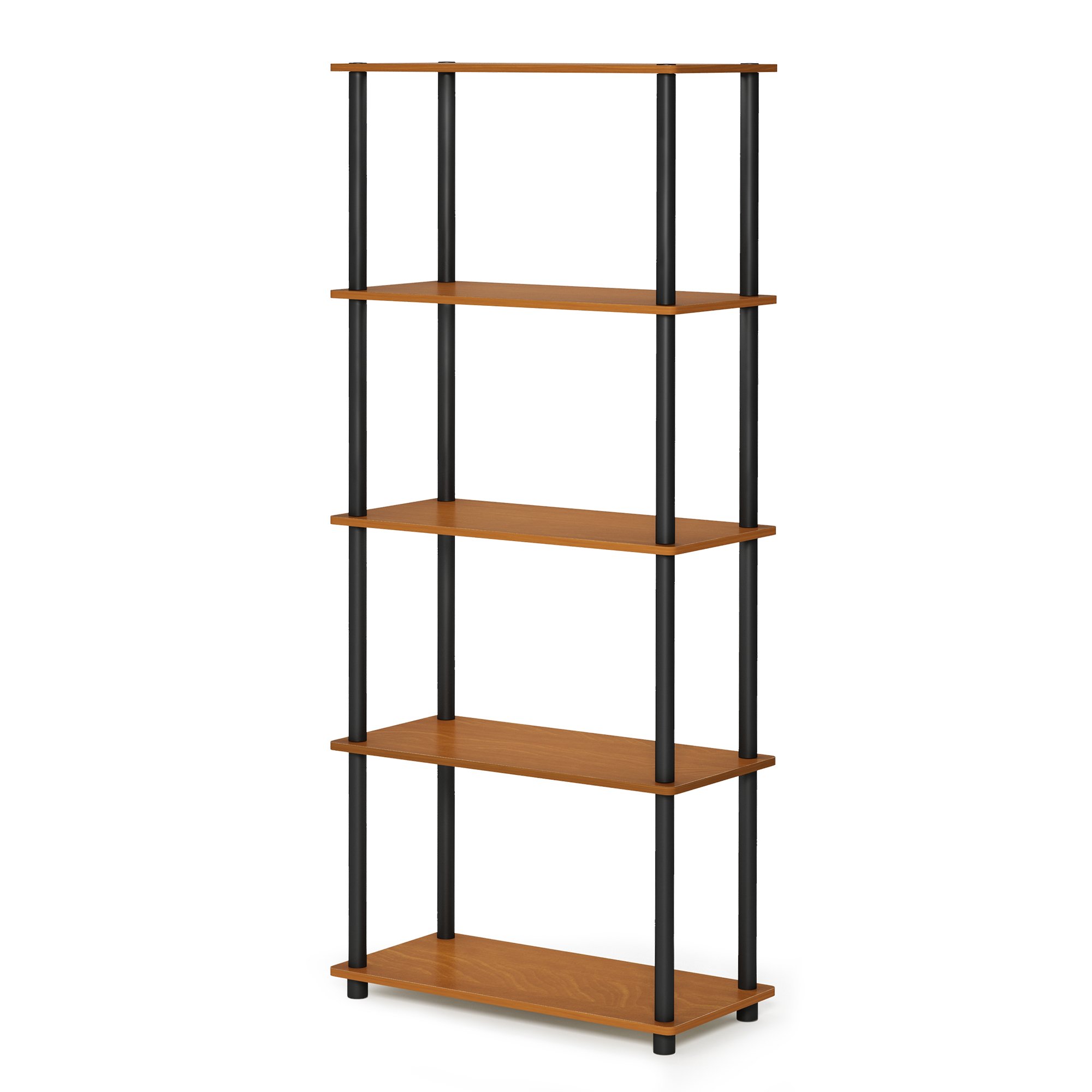 Furinno TURN-N-TUBE Storage Shelves, 5-Tier Book Shelf, Corner Shelf, Toolless O