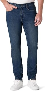 Amazon Essentials Men's Slim-Fit Jeans with Tapered Leg, 5-Pocket Styling, Zip Fly