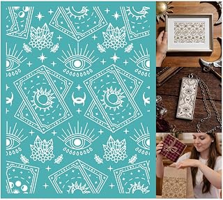 2 Blatt Tarot Siebdruckschablone Selbstklebende Siebdruckschablone Mystische Augen Wiederverwendbare Netzschablone Zum Bemalen von Wänden Holz T Shirt Heimwerker Dekor