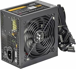 JUSTOP Black 750W PSU, Switching Power Supply, Computer Desktop PC ATX, 120mm Fan, 8-Pin 12V, 6+2 Pin PCI-E, 6x SATA