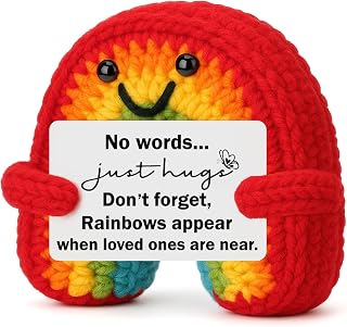 BuiltFit Sympathy Grief Bereavement Gift - Sympathy Gift Loss of Loved One | Crochet Rainbow Sorry for Your Loss Grieving Memorial Gifts for Women Mom Dad Father Mother Pets Dog Cat, No Words Just Hugs