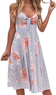 FANCYINN Dresses Women Summer Casual Party Midi Leg Bandage Floral Dresses Women, Navy Floral Print