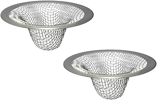 1.0" Small Drain Strainer, Sink Drain Hair Catcher, Bathroom Sink Drain Strainer, 2PCS Drain Mesh Baskets for Laundry, Mop Pool, Utility, Slop, RV Sink, Stainless Steel Drain Filter