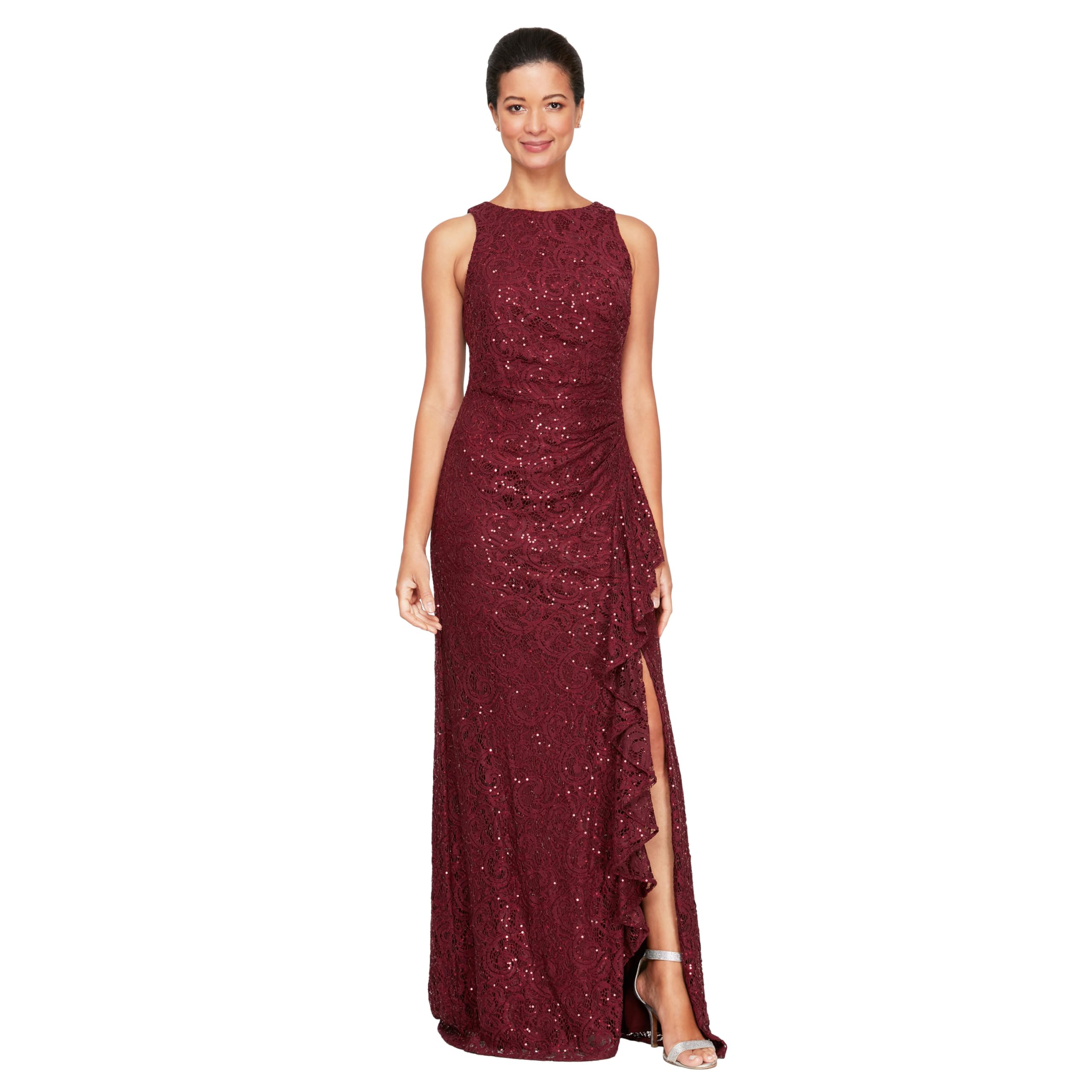 Alex Women's Long Sleeve Front Closure Special Occasion Dress