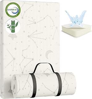 YENING Bamboo Pack and Play Mattress Pad Breathable 38x26 Waterproof Baby Mattress for Pack N Play Matress Topper Waterproof with Strap