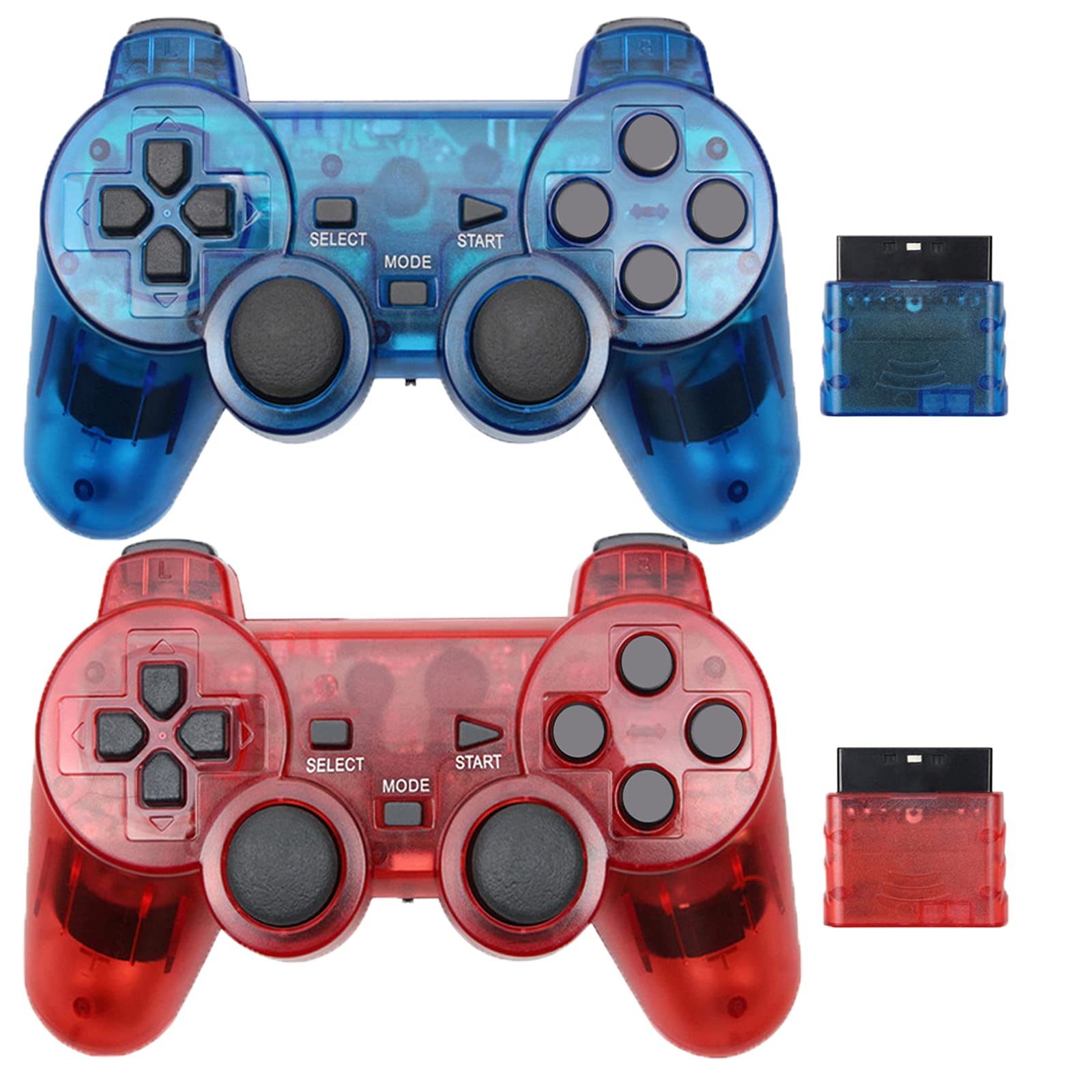 Wireless Controller for PS2,Built-in Dual Vibration 2.4G Gamepad Joystick Compat