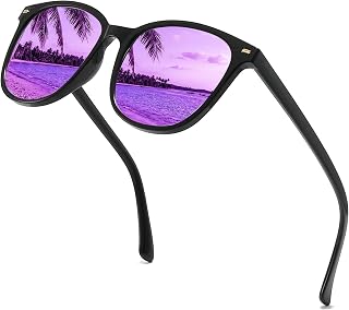 Myiaur Mirror Sunglasses for Women, Polarized Sunglasses with UV Protection, Classic Square Sunglasses for Outdoor Activities