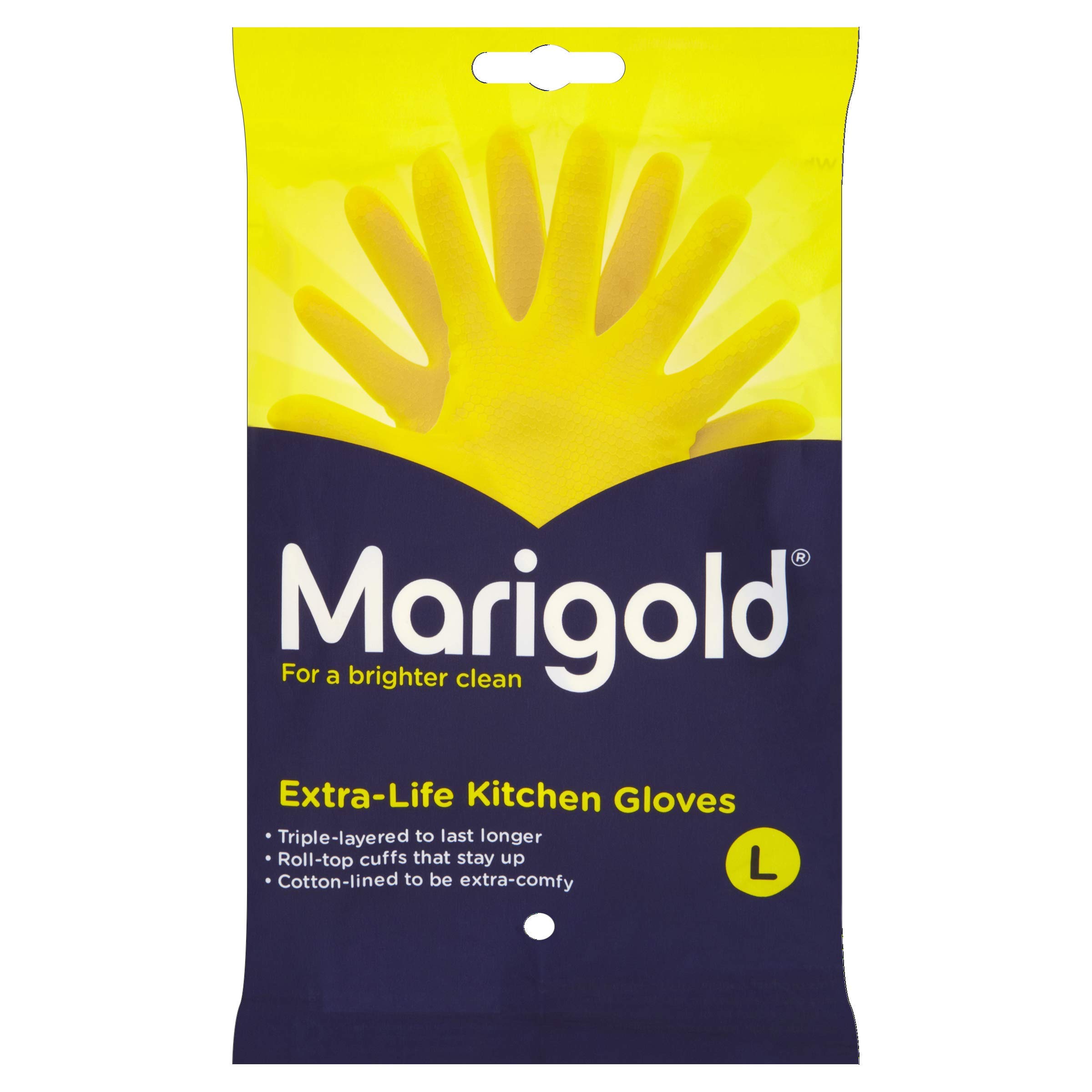 Marigold Unisex El Gloves-large-1 Pair Marigold Extra Life Kitchen Gloves Large,
