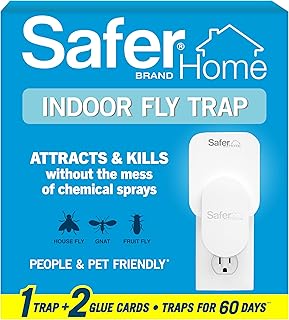 Safer Home SH502 Indoor Plug-in Fly Trap for Flies, Fruit Flies, Moths, Gnats, and Other Flying Insects – 400 Sq Ft of Protection