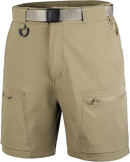 FREE SOLDIER Men's Cargo Hiking Shorts with Belt Summer Shorts Lightweight