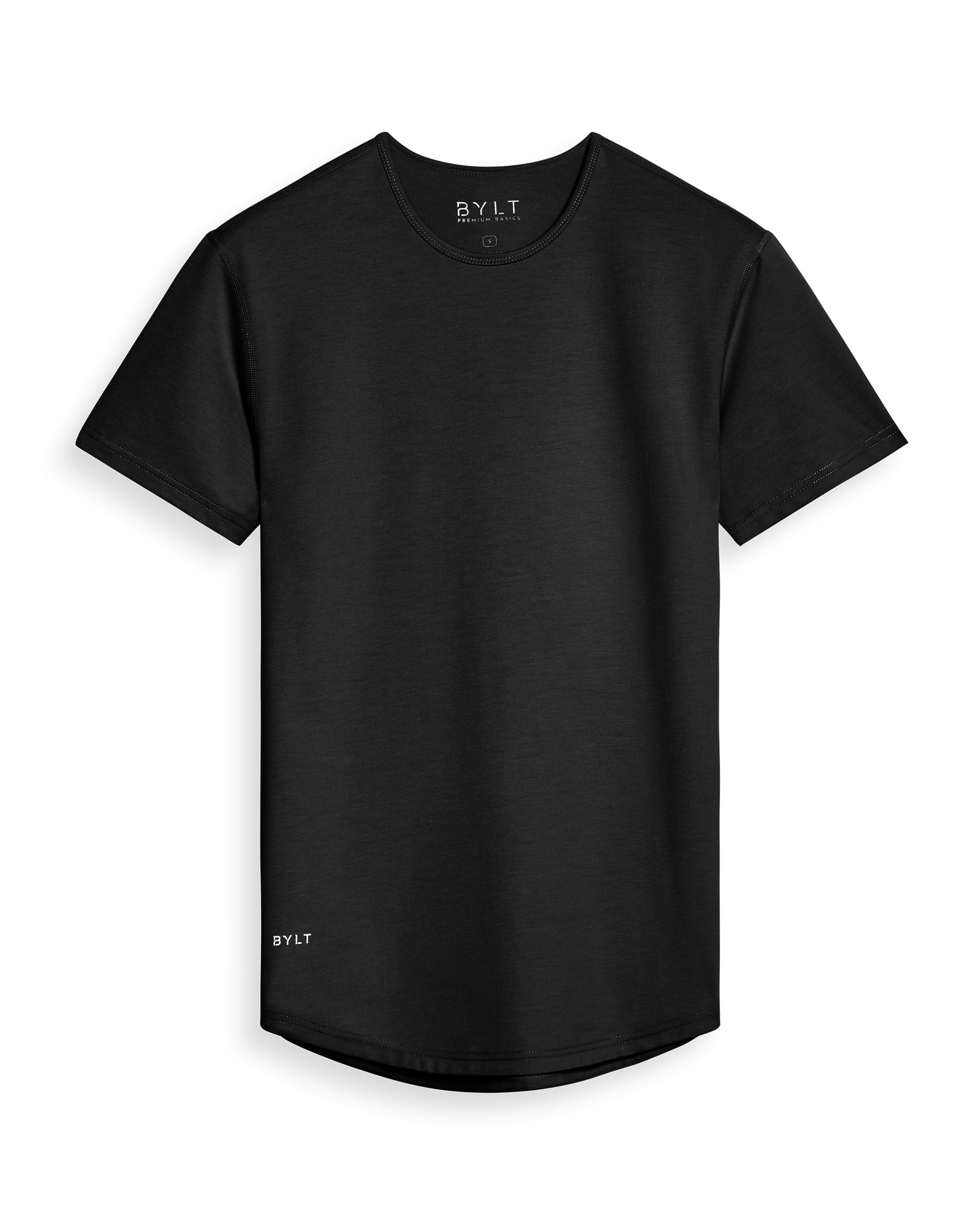 BYLT Mens Drop-Cut Men's T Shirt, Slim Fit Plain Tshirts for Men, Drop Cut Basic