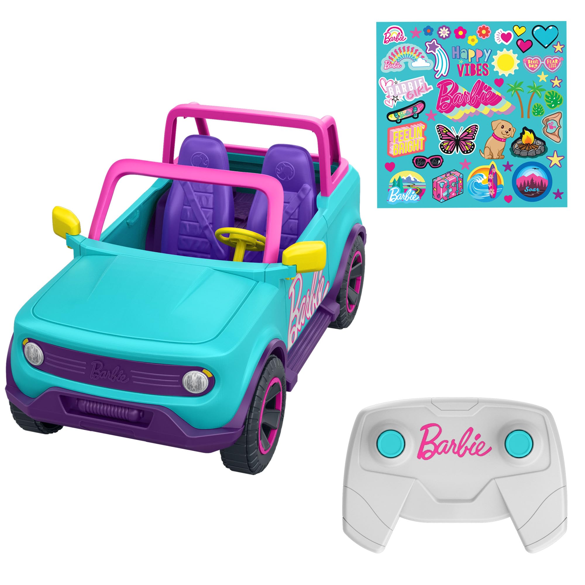 Hot Wheels Barbie RC SUV, Remote-Control Pink Vehicle | Fits 2 Fashion Dolls & A