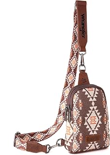 Wrangler Aztec Sling Bag Southwest Crossbody Bags Trendy Chest Bag
