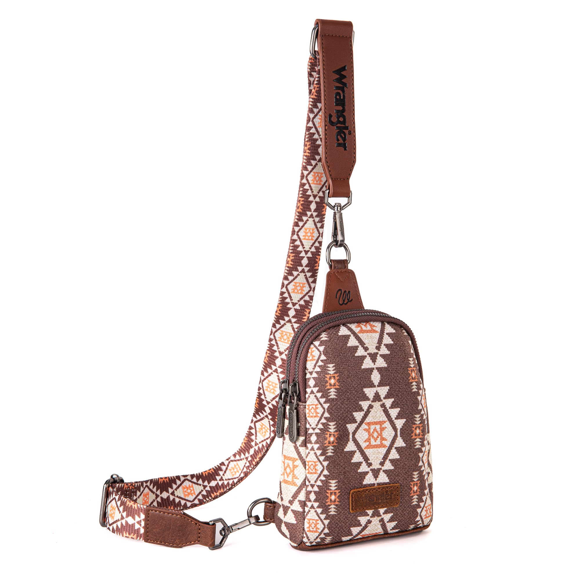 Wrangler Aztec Sling Bag Southwest Crossbody Bags Trendy Chest Bag