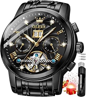 OLEVS Mens Automatic Watches Luxury Dress Tourbillon Mechanical Stainless Steel Waterproof Wrist Watches