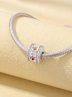Silver Plated Fashion Paw Print Pet Dog & Cat Series for Women Bracelet Bangle DIY Jewelry Making Jewelry Decoration Match Daily Outfit Gift for Women Mom 1PC
