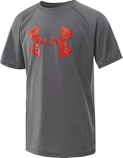 Under Armour Kids Boys Tech Big Logo Shortsleeve, Graphite/Red/Silver, L