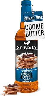 Syruvia Sugar Free Coffee Syrup, Cookie Butter Flavored Syrup for Drinks, Lattes, and Desserts – 25.4 fl oz