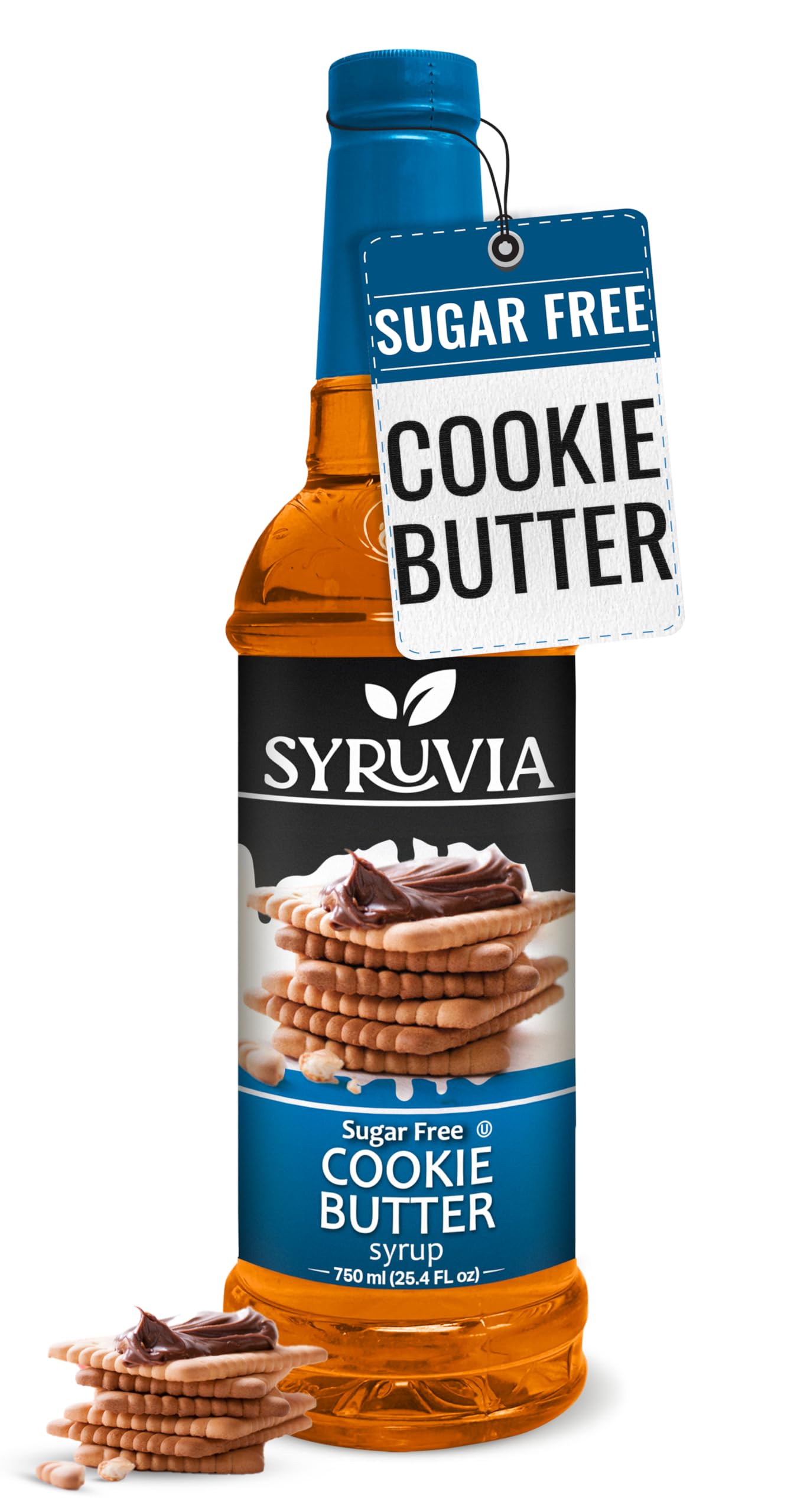 Syruvia Sugar Free Coffee Syrup, Cookie Butter Flavored Syrup for Drinks, Lattes