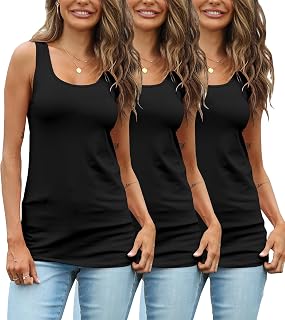 TAIPOVE 3 Packs Extra Long Tank Tops for Women Camisoles