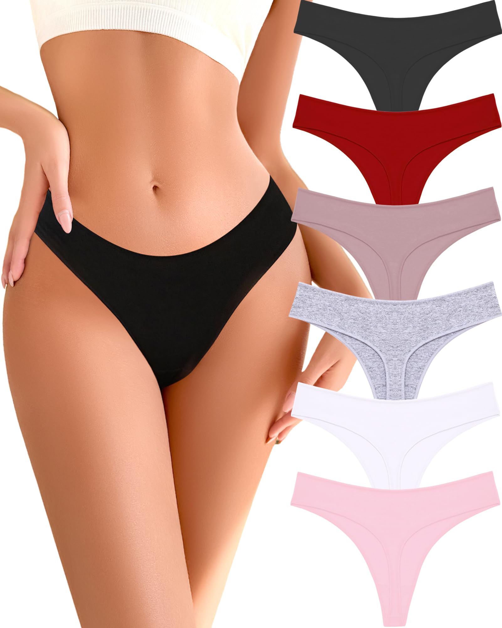 READY TO LOVE Underwear Womens Sexy Cotton Lace Thongs for Women Breathable V-Wa
