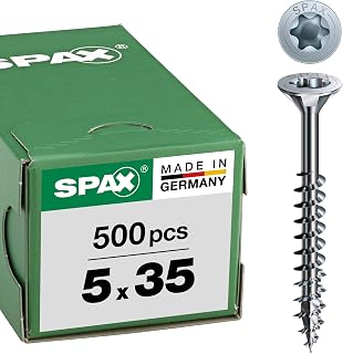SPAX Universalschraube, 5 x 35 mm, 500 Stück, Teilgewinde, Senkkopf, T-STAR plus T20, 4CUT, WIROX - 0191010500355