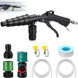 Chumia Coolant Flush Gun Lever Action Heater Core Flush Kit, Hose Adapters | Shut Off Valve Air and Water Combo Radiator, Cooling Radiator System Auto Flusher Cleaning Tool, Nozzle for 19-40 mm Hose