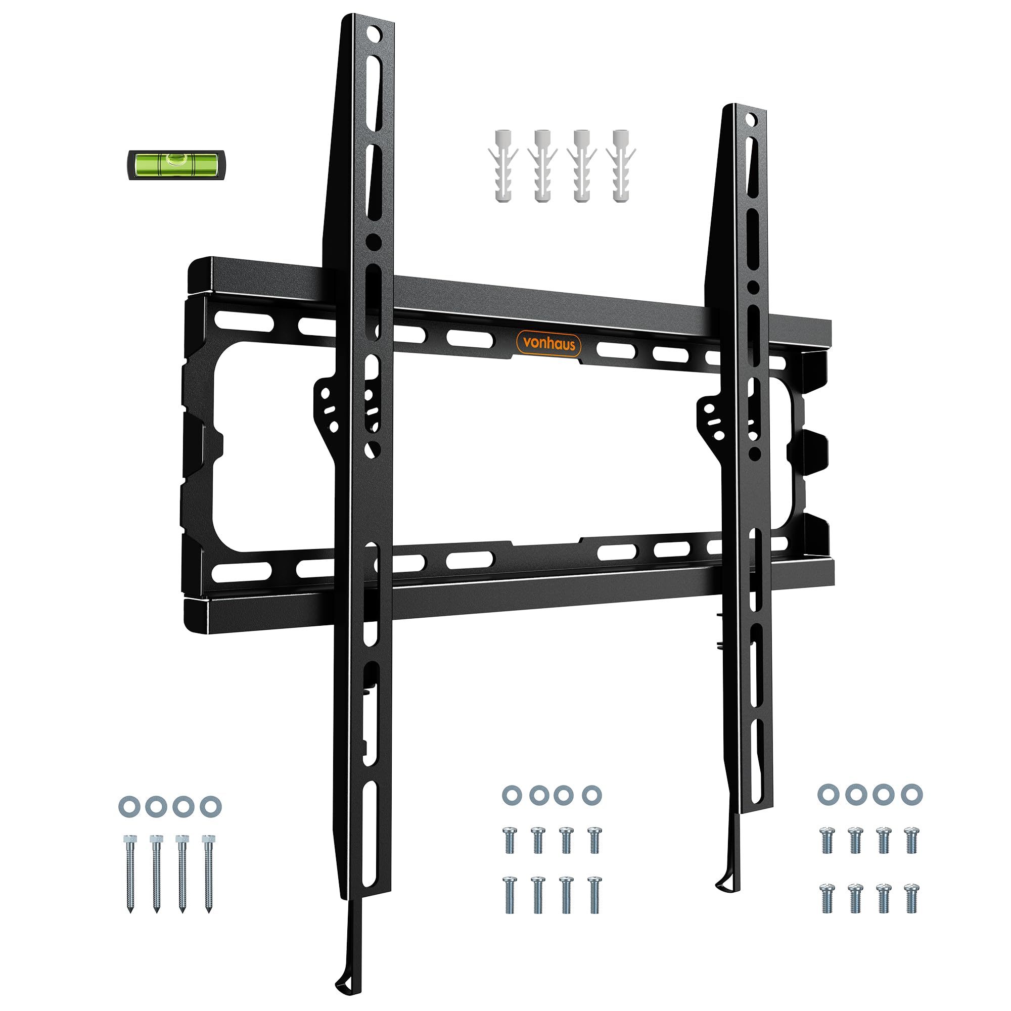 VonHaus TV Wall Bracket for 32-75" Screens, Ultra-Slim TV Bracket with Spirit Le