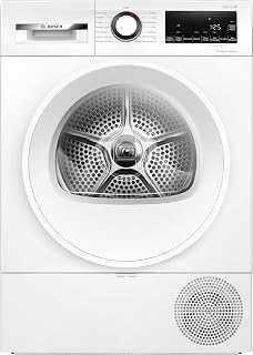 Bosch WQG1420DFR Series 6 Tumble Dryer, Heat Pump, 9 kg, White | Blanc, 9 kg, Pompe à chaleur, Anti-froissage, option demi-charge, séchage rapide 40 minutes
