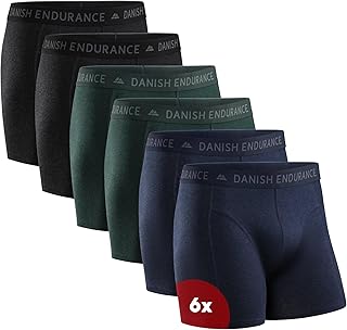 DANISH ENDURANCE Mens Boxer Briefs, Soft Cotton, w/or w/o Fly, 6 & 10-Pack