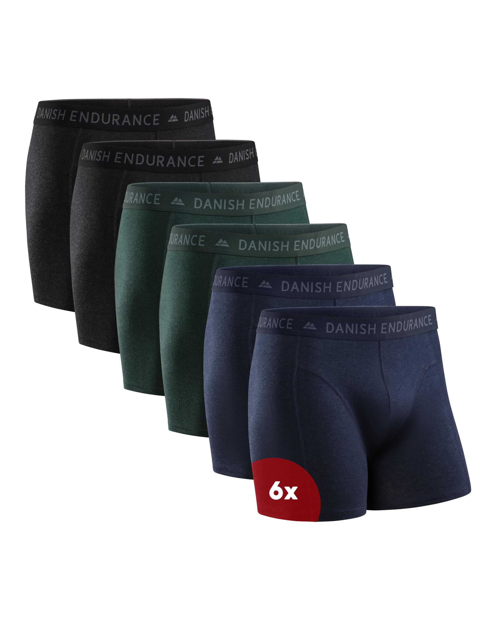 DANISH ENDURANCE Mens Boxer Briefs, Soft Cotton, w/or w/o Fly, 6 & 10-Pack