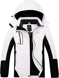 Wantdo Women's Mountain Ski Jacket, Warm Winter Fleece Coat, Waterproof and Breathable Raincoat, Outdoor Hooded Windbreaker Jackets