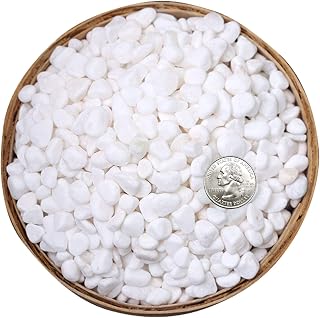 Hisredsun 3.96 lb White Decorative Stones,0.23-0.35in Natural Gravel Rocks | Small Rocks for Landscaping, Vase Fillers,Succulents,Aquarium and Garden Decoration,Pebbles for Plant Pots