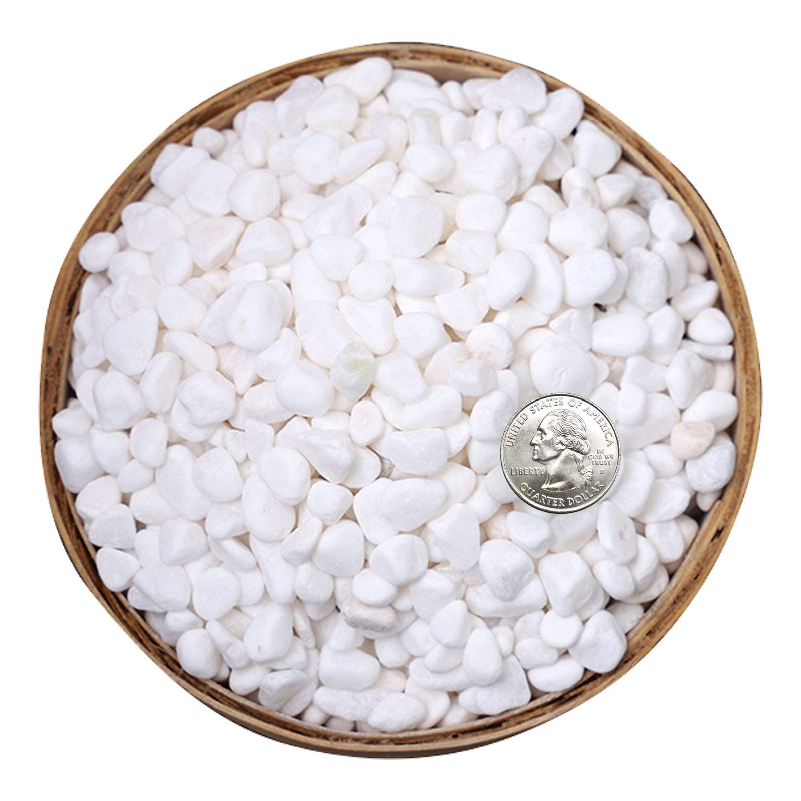 Hisredsun 3.96 lb White Decorative Stones,0.23-0.35in Natural Gravel Rocks | Sma