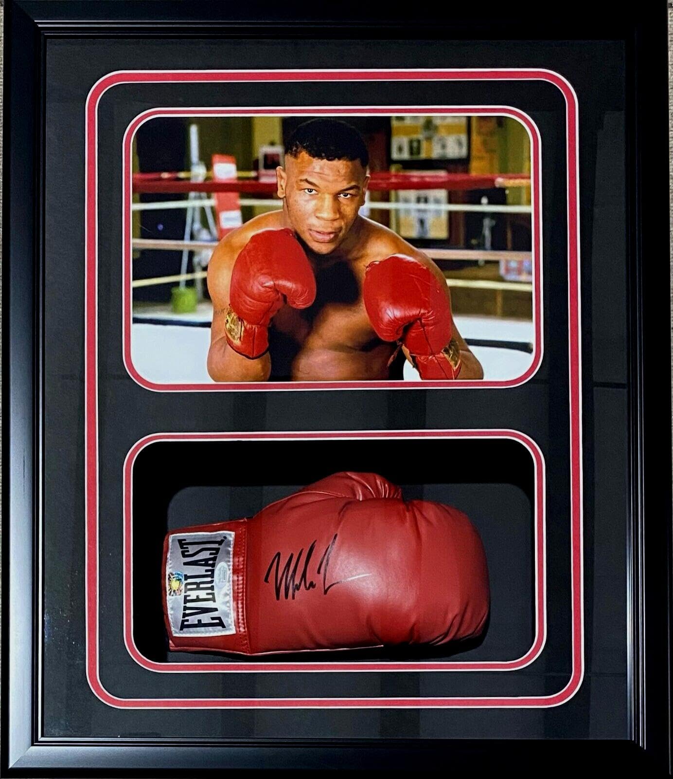 Mike Tyson Signed Glove Shadow Box JSA & Tyson Hologram Kid Dynamite - Autograph