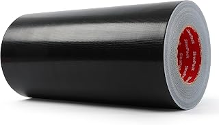 Duct Tape Black Wide Roll Heavy-Duty Industrial Strength 12 inches x 55 Yards,9.1 Mil, Waterproof, Strong, Flexible, No Residue, UV Resistant for for Indoor Outdoor Repairs Tear by Hand
