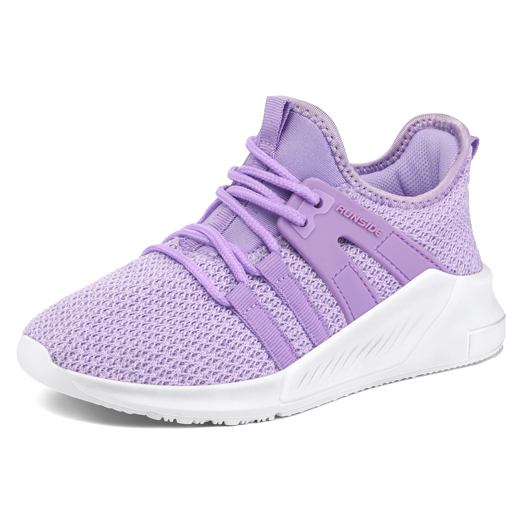 RUNSIDE Boys Girls Tennis Shoes Kids Lightweight Breathable Sneakers Lace-up Run