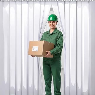 Clear PVC Strip Door Curtain, 36×80 Inch Heavy-Duty Waterproof Curtain for Walk-in Cooler, Freezer, Warehouse, Garage. Energy Saving & Easy Installation. (Smooth Clear, 36"W x 80"L (Pack of 1))