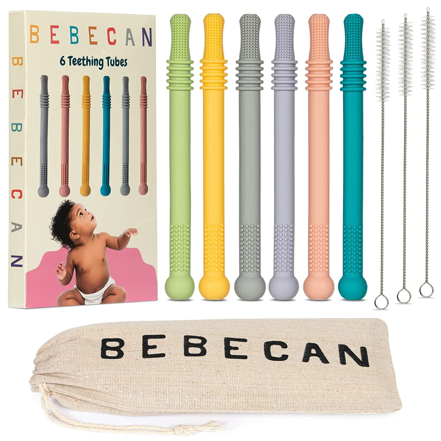 Bebecan Teething Sticks for Babies 36+ Months – Super Soft Silicone Teething Aid