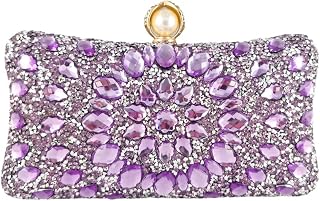 Boutique De FGG Mini Pearl Clutch, Rhinestone Evening Bag, Wedding Handbag