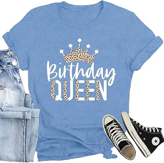 Women Birthday Shirts Birthday Queen T-Shirt B-Day Party Crew Squad Top