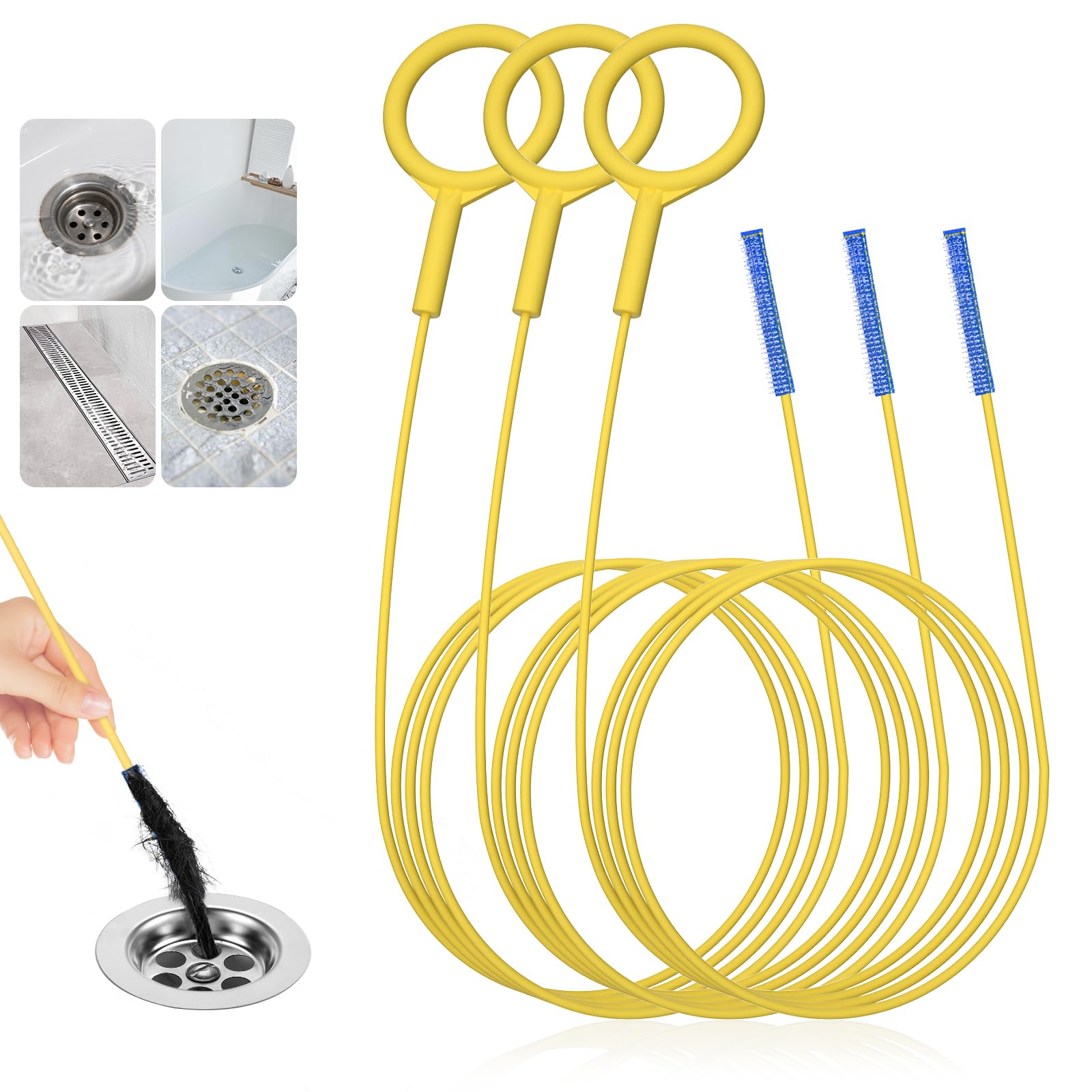 EastLink 50-Inch Drain Snake Hair Drain Clog Remover, Anti-Break Steel Sink Snak
