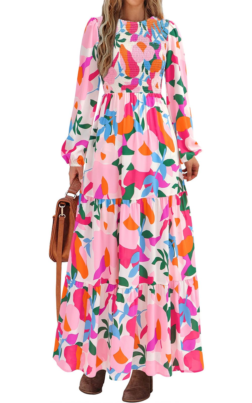 PRETTYGARDEN Women's Floral Wedding Guest Dresses for Women Casual Dress