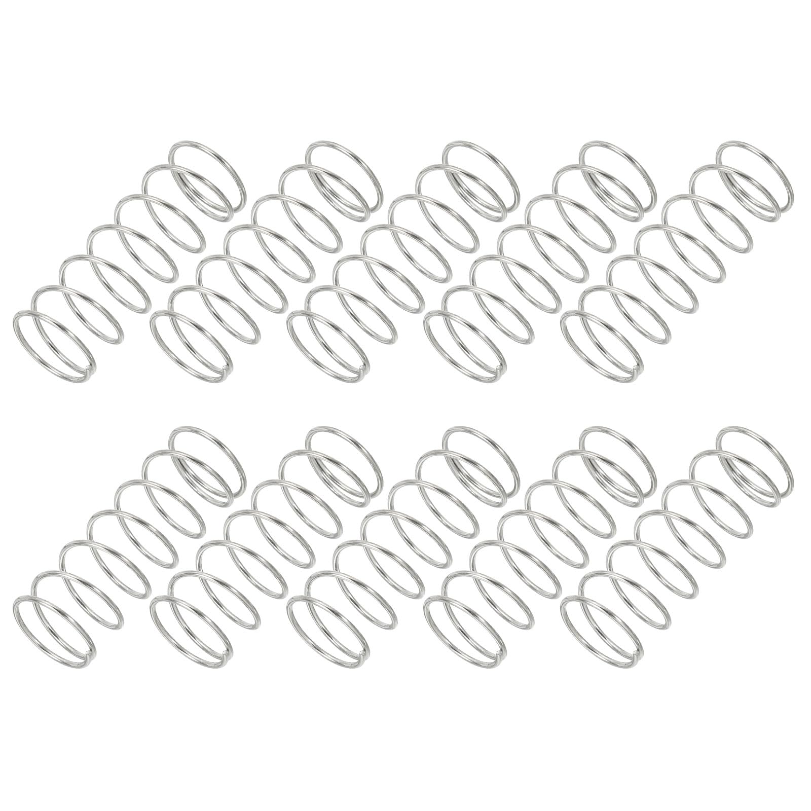 PATIKIL Compression Spring, 1mm Wire Dia x 15mm OD x 25mm L, 10 Pcs 304 Stainles