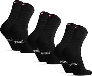 DANISH ENDURANCE Tennis Crew Socks, Cotton Sports Socks, 3 & 6-pack