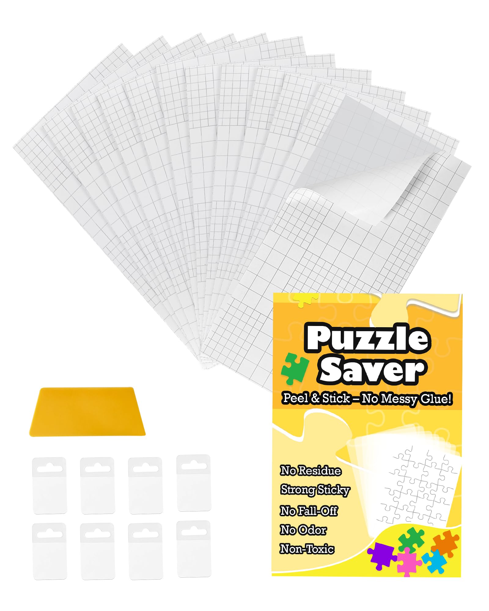 Puzzle Glue Sheets Saver Stickers - 12 PCS, Preserve 2 x 1000-Piece Puzzles | Pe